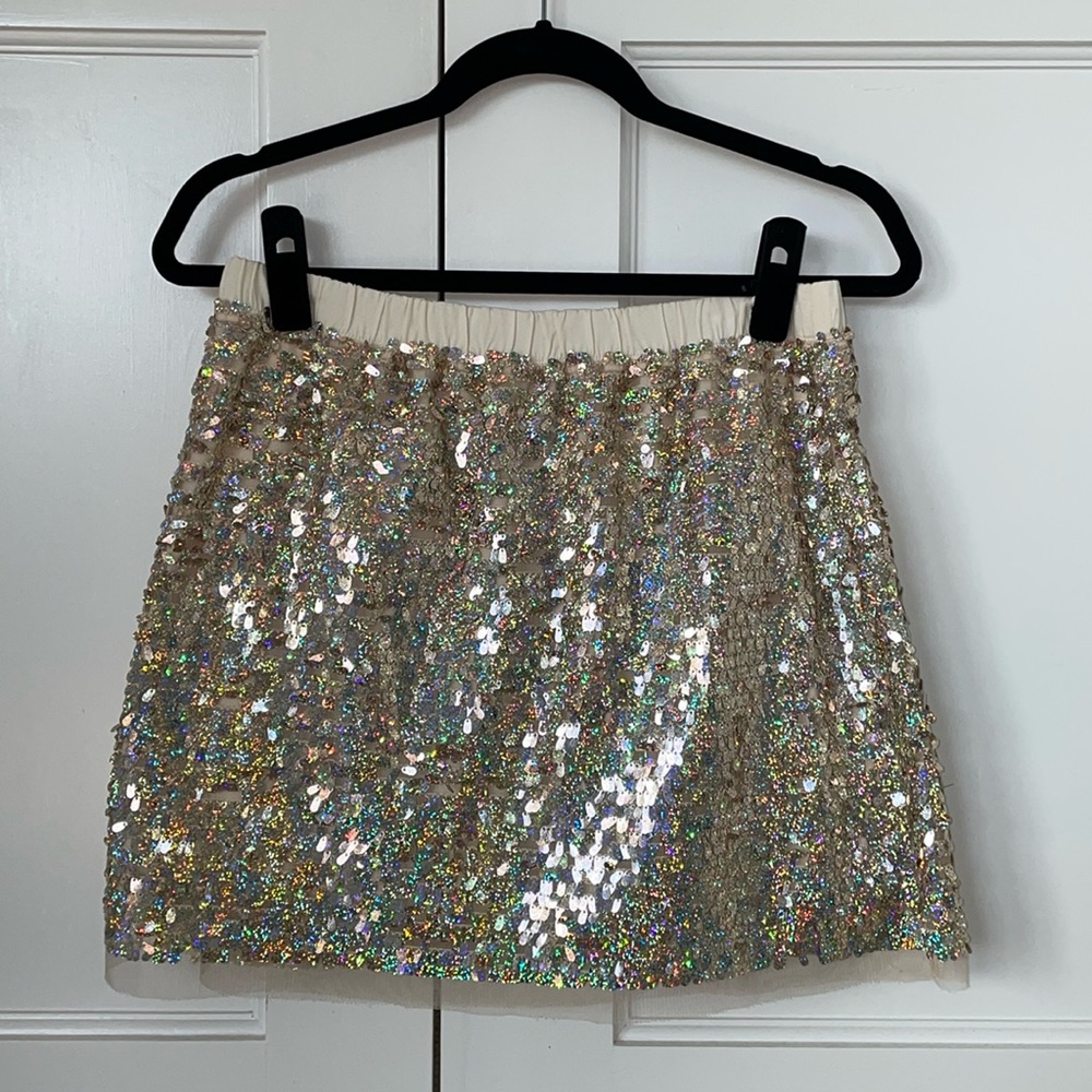 J. Crew Girls Size 14 Gold Sequin Skirt NWT